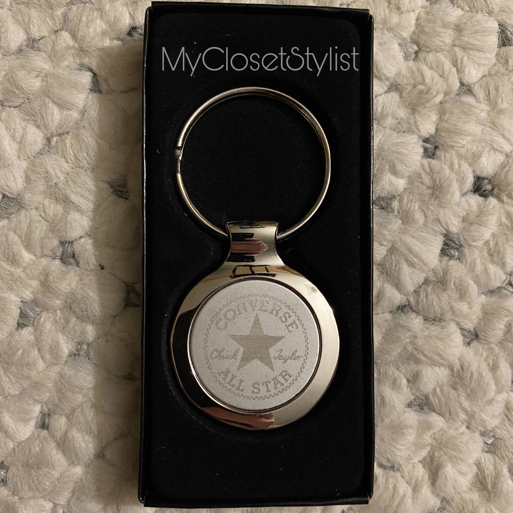 CONVERSE All Star Chrome Silver Metal Fob Keychain NEW IN BOX - Picture 2 of 5
